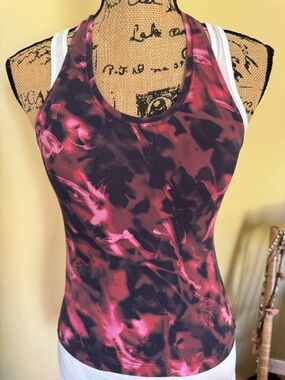 Lululemon Pink & Black Abstract Racerback Tank Top. Size small.